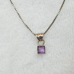 Signed Amethyst Gem 925 Sterling SILVER Pendant